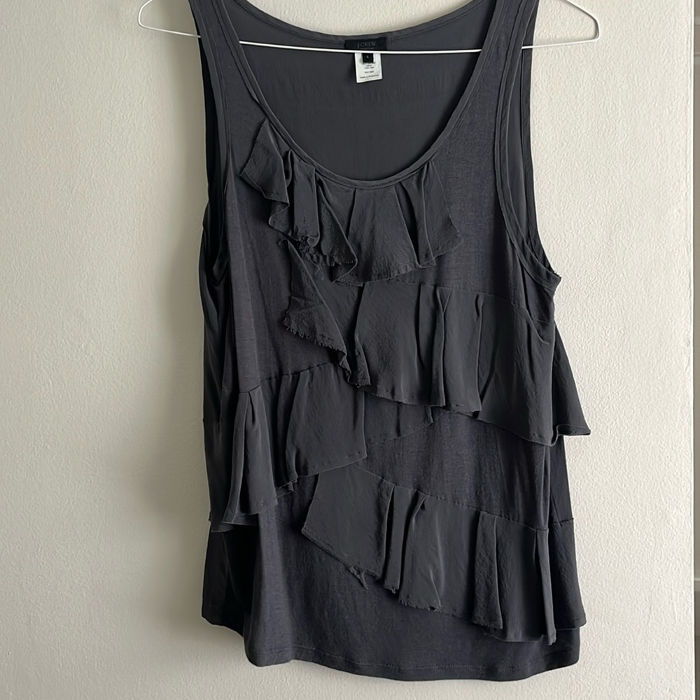 J.Crew Silk Ruffle Sleeveless Top
